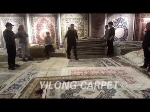 Qom Persischer Seidenteppich Handgefertigter Teppich