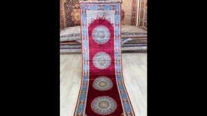 2,5x9 Fuß chinesischer roter Läufer für das Wohnzimmer, handgeknüpfter orientalischer Teppich für Zuhause