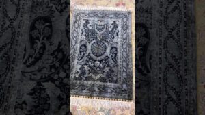 2,7x4 Fuß (82x122 cm) handgeknüpfter traditioneller schwarzer Teppich Innenraum persischer Teppich Badezimmer orientalischer Bereich