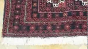 3x5 Bokhara Maroon Schwarz Handgewebter Teppich