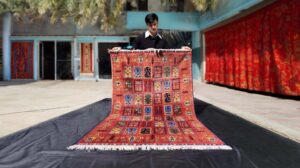 5x7 Burgunderfarbener Bakhtiari-Teppich handgeknüpft in Afghanistan | 4,8x6,5ft / 1,5x2m