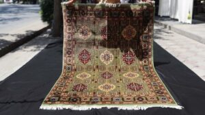 5x7 Grüner Turkmenischer Teppich | 1,5x2m / 5x6,6ft