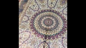 6x9ft (183x274cm) handgetufteter traditioneller beige Teppich im Dom-Design für das Badezimmer