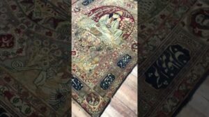 Antiker persischer Kerman-Bilderteppich, Derwisch unter Weidenbaum-Tapete