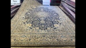 Antikes Design Nain Teppich, Größe 400x300 cm, marinebeige Farbe #premiumpersiancarpets #antiqueteppich