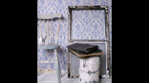 Barock Tapete Weiß Blau Alte Vintage Möbel