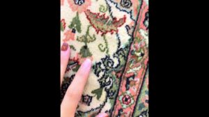 Beige gewebter persischer Teppich im Format 76x76 cm für das Wohnzimmer – handgeknüpfter orientalischer Teppich