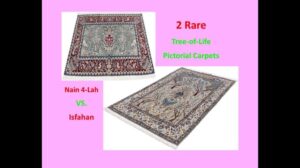 Bildlicher Lebensbaum persischer Teppiche - 2 Beispiele seltener handgefertigter Teppiche
