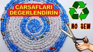 Die super Umwandlung alter Bettlaken! DIY-Teppiche ohne Nähen (Läufer, Teppiche, Matten)