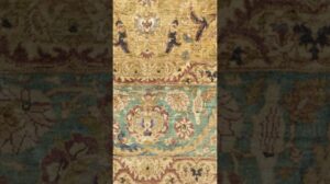 Ein Kum Kapi Seiden- und Metallfaden-Teppich