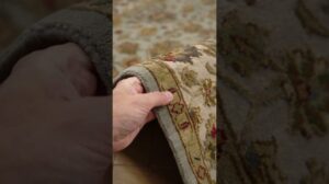 Elitärer handgefertigter Teppich Kashan Gold AKWS-7084 10/14 HS WS Eisblau/Dunkelelfenbein