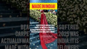 HERGESTELLT IN INDIEN: Atemberaubender 63.000 Quadratfuß Met Gala 2025 Rotteppich aus Kerala mit 1 Million Blumen