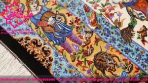 Handgewebter Teppich 1,5 Zoll aus Seide, Jagdgebiet Qum, Marke Sadeghzadeh | Galerie Teppich Shakouri