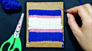Herstellung eines Webrahmens / Gewebeproduktion / Einfaches gefärbtes Gewebe / Herstellung von Wollgewebe 🧵❗😍✂️👌