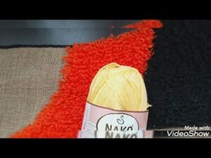 Herstellung von Teppichen aus Wolle mit der Häkelschlinge