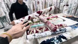 Jahresend-Ausverkauf: Teppich aus Seide und türkischer Wolle, orientalische Handwerker, zwei Teile zum Preis eines
