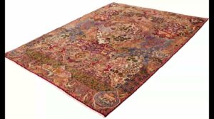 Kashmar Baum des Lebens Vintage Bilder Teppich aus handgeknüpfter persischer Wolle