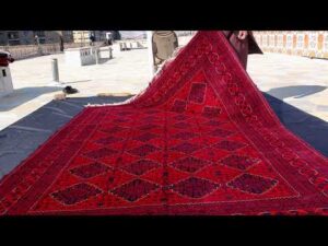 Kaukasische Motive Khal Mohammadi Teppich, afghanischer handgeknüpfter Wollteppich | 2m x 3m / 6,5ft x 9,8ft
