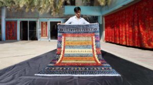 Marineblauer Gabbeh-Teppich | 1,95×1,5m / 6,4×4,9ft