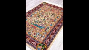 Qum Teppich Orientalisch Handgefertigt Fläche Seidenteppich 4x6ft