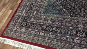 Schwarzer, blauer und roter Bijar Orientalischer Übergröße-Teppich 12'X15' - W 709