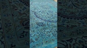 Seegrün Übergefärbter Persischer Nain Vintage Teppich 7x10 #zuhause #usa #uk #luxus