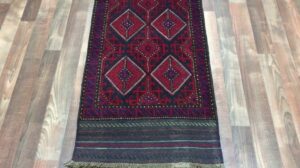 Semi-antiker roter persischer Baluch-Läuferteppich 2X8'2 - 1787