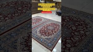 Teppich 3 Meter Isfahan, Paar, Einzelstück von höchster Qualität, 60 Knoten, Seidenkante und -blumen #HandgewebterTeppich #Teppich #Luxus #Teppich #Kunst