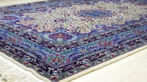 Teppich CHINESISCH ALTAI KERMAN WOLLE CREME-BLAU