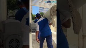 Teppichsammlung zur Reinigung