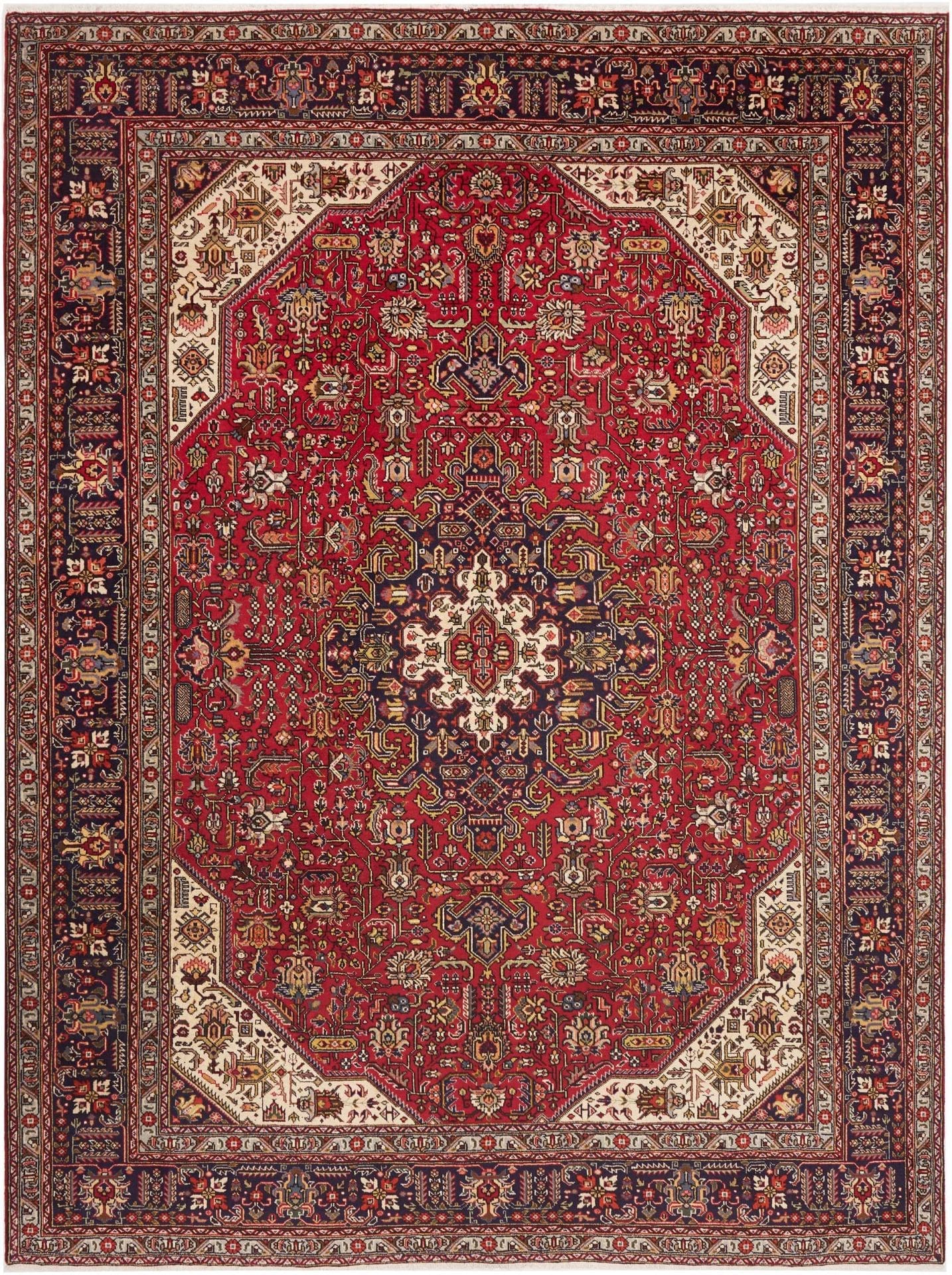 Eleganter Täbriz Teppich 251 x 334cm, Schurwolle, handgeknüpft