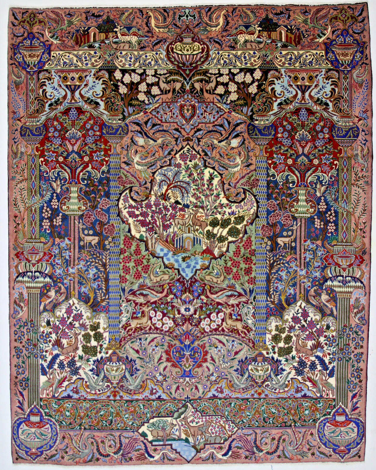 Exklusiver Kaschmar Perserteppich 389x303 cm, 250.000 Knoten, handgeknüpft H1