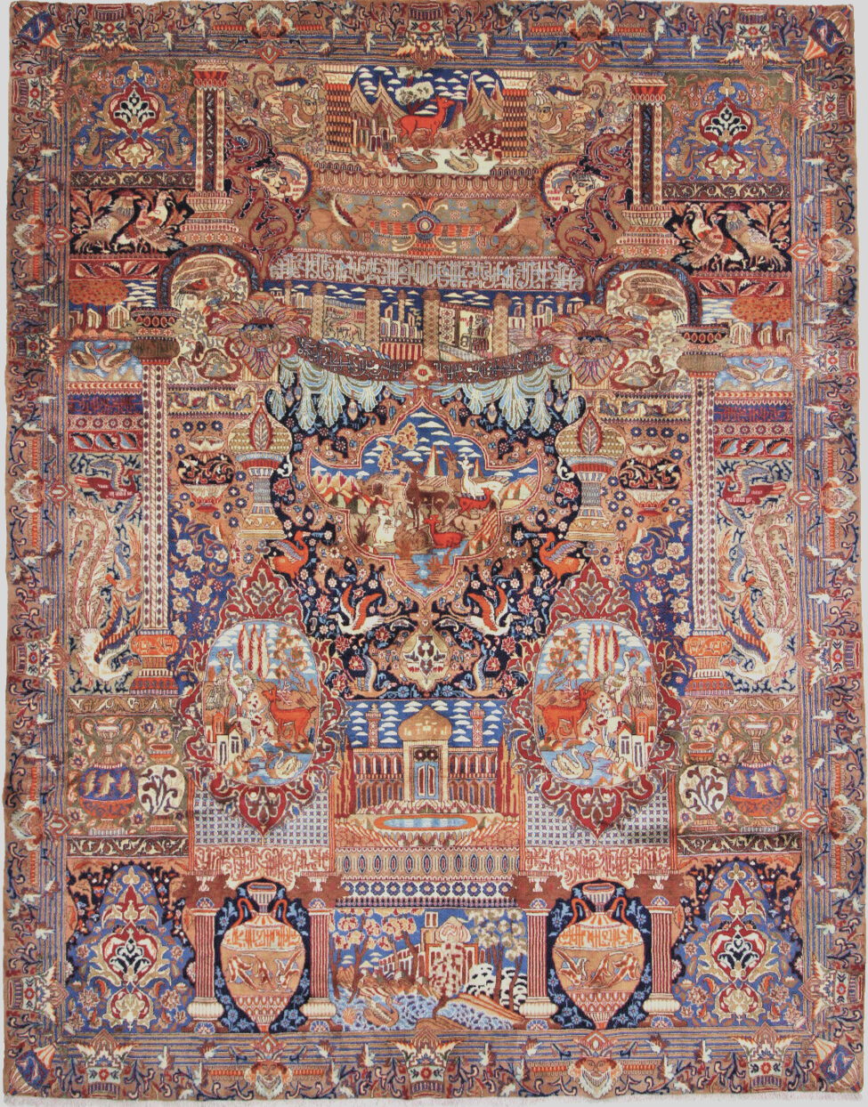 Exklusiver Kaschmar Perserteppich 385x304 cm, 300.000 Knoten, handgeknüpft H1