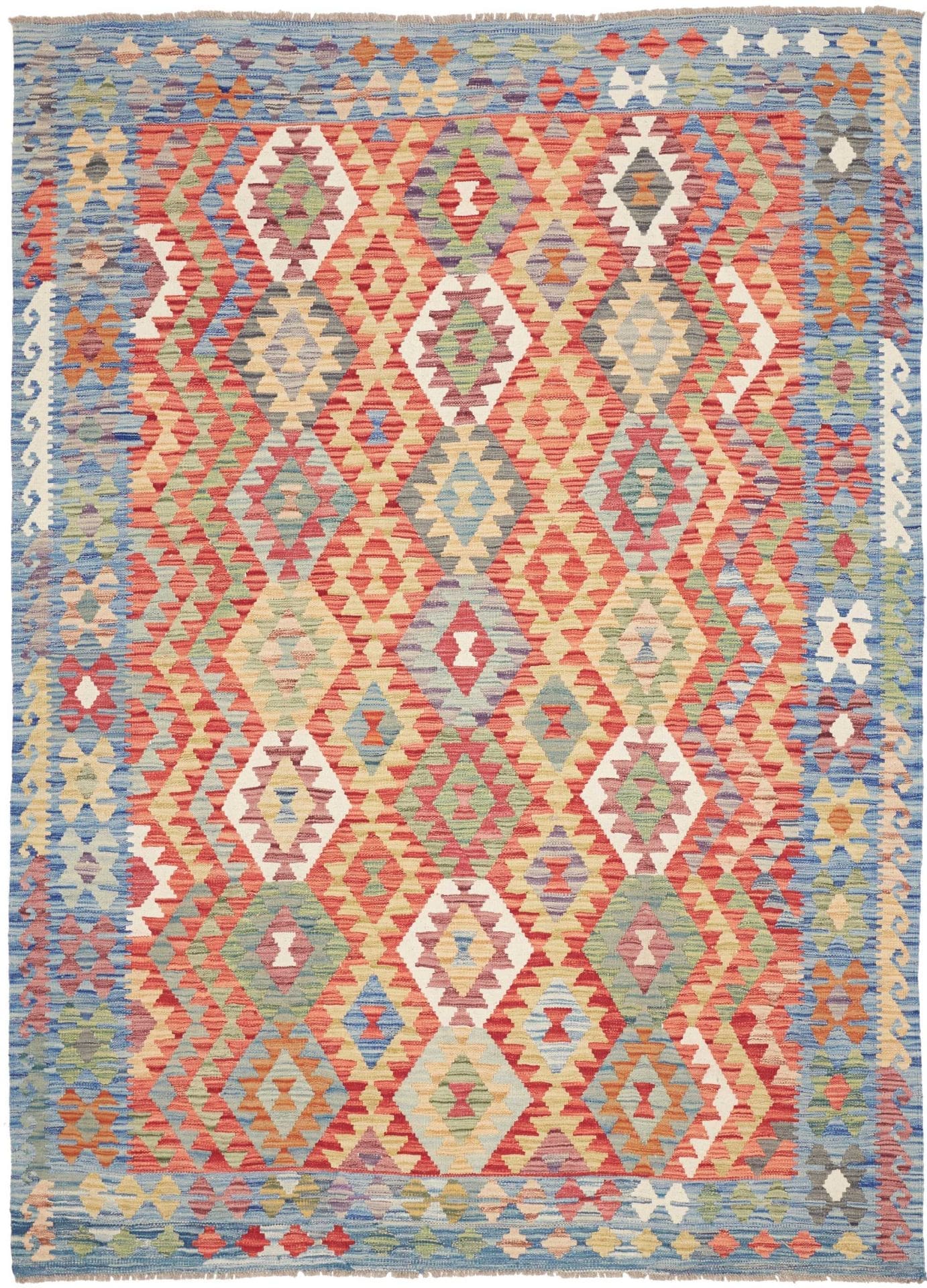 Kelim 171 x 236 cm Schurwolle handgewebt rustikal