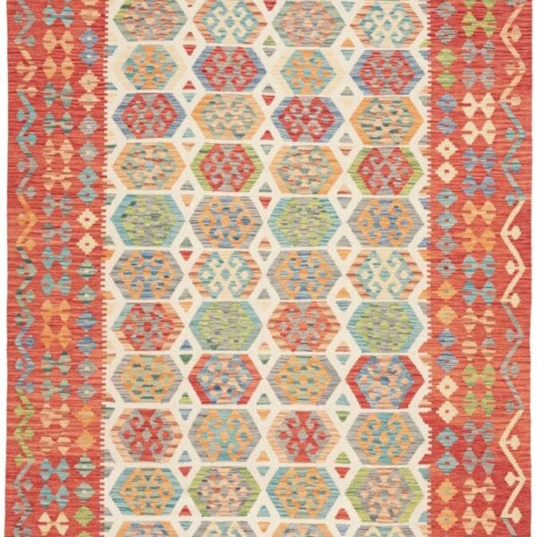 Kelim 203 x 307 cm Schurwolle handgewebt rustikal