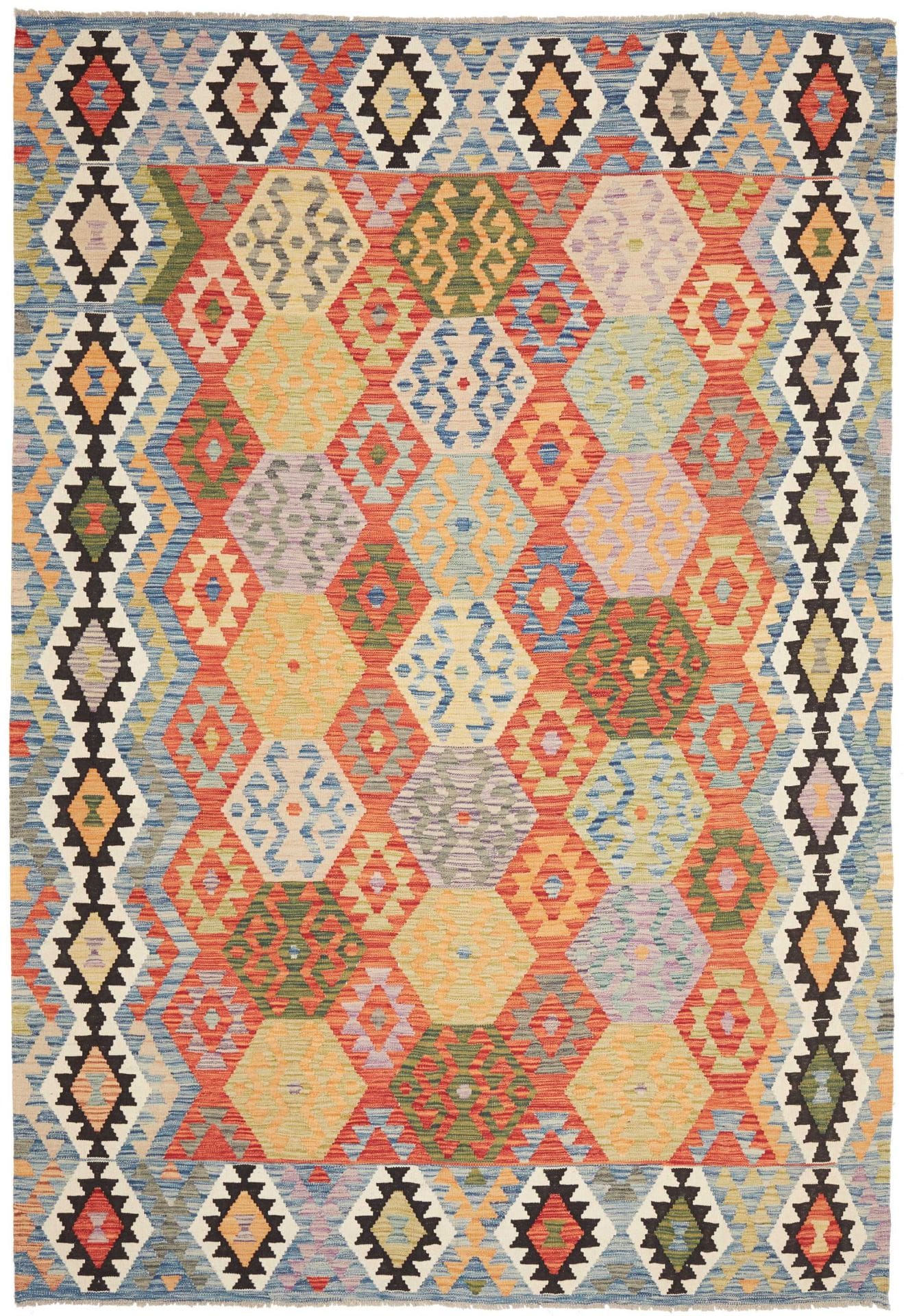 Kelim 209 x 300 cm Schurwolle handgewebt rustikal