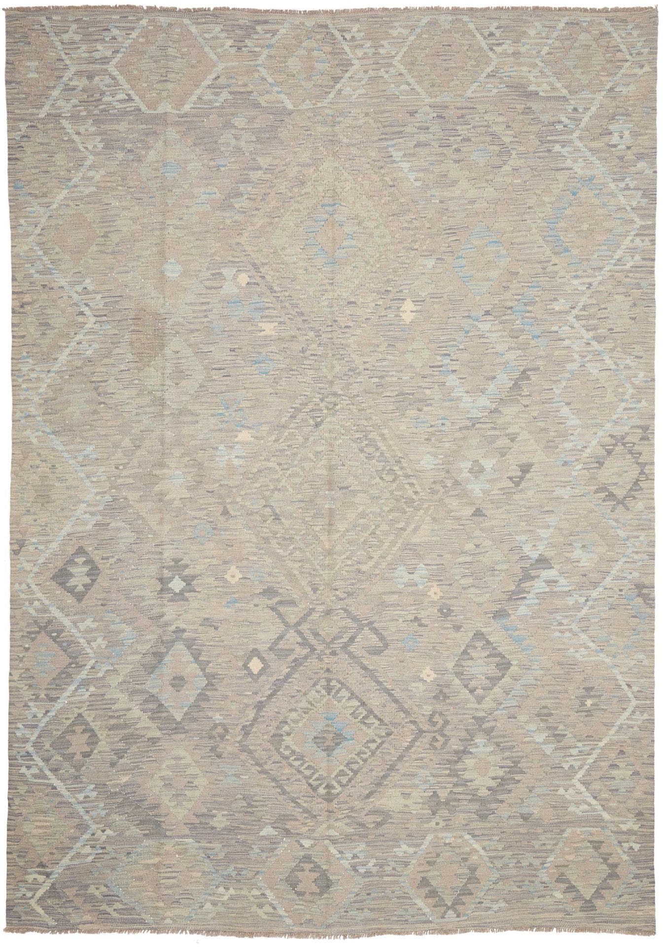 Kelim 211 x 293 cm Schurwolle handgewebt rustikal