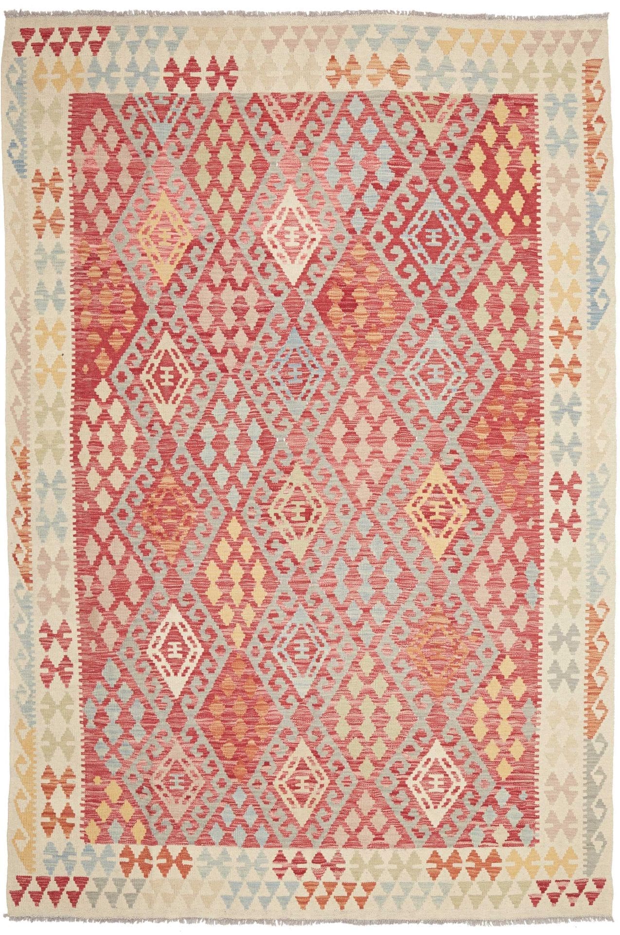 Kelim Pakistan 206 x 298 cm Schurwolle handgewebt rustikal