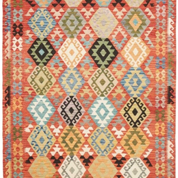 Kelim Teppich 200 x 301 cm Schurwolle handgewebt rustikal