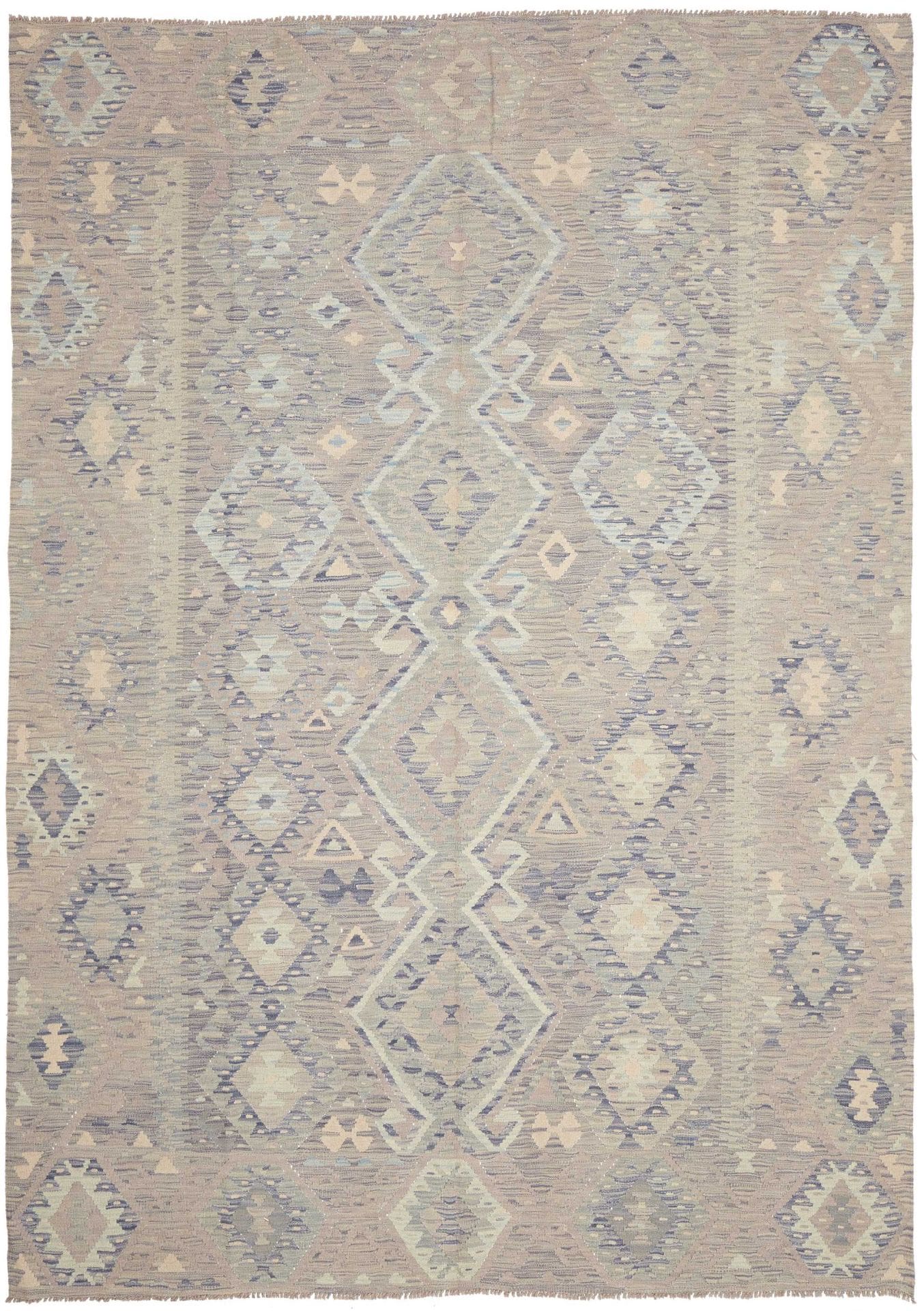 Kelim Teppich 208 x 291 cm Schurwolle handgewebt rustikal