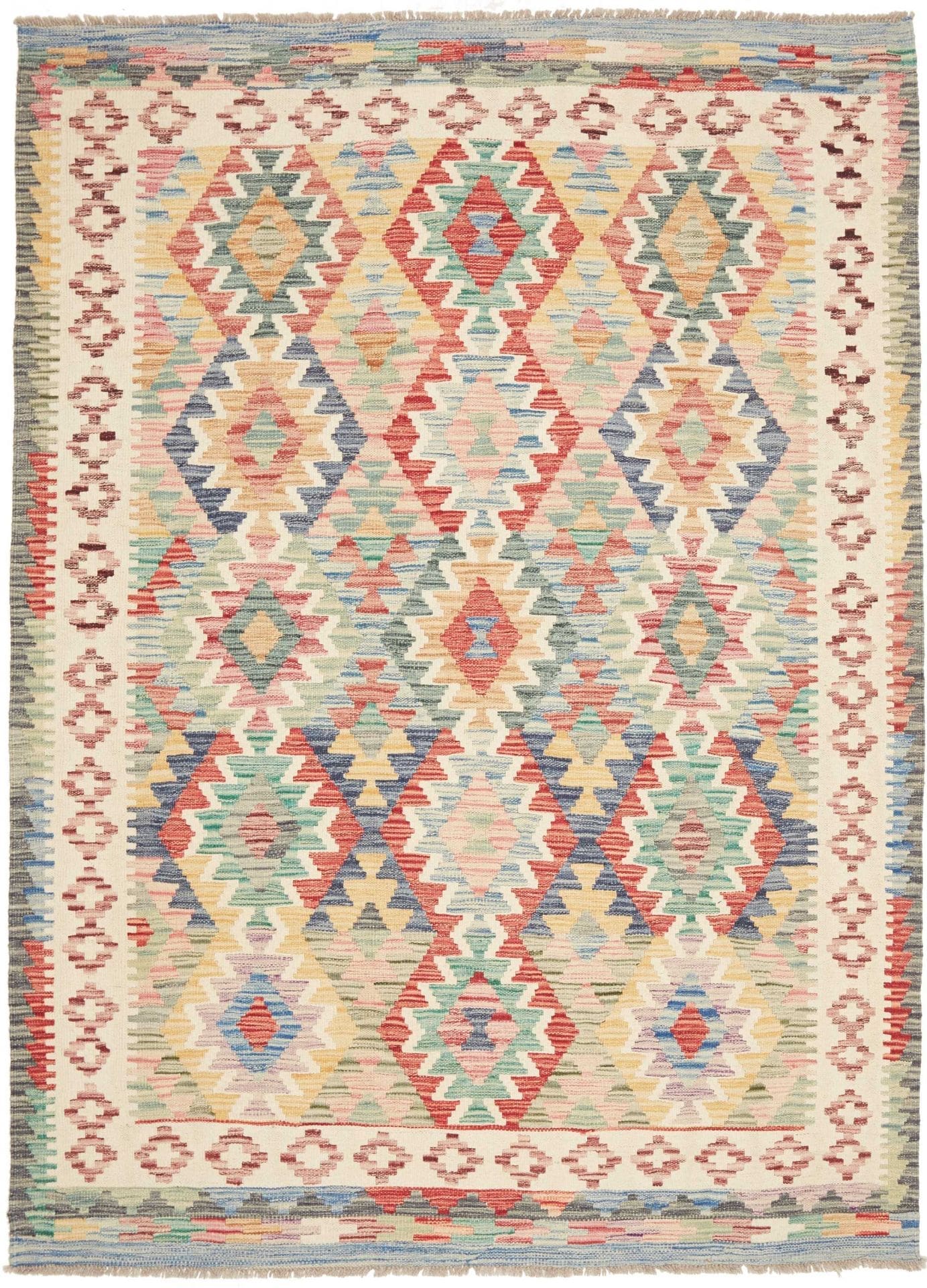 Orientteppich Kelim 157 x 211 cm Schurwolle handgewebt rustikal