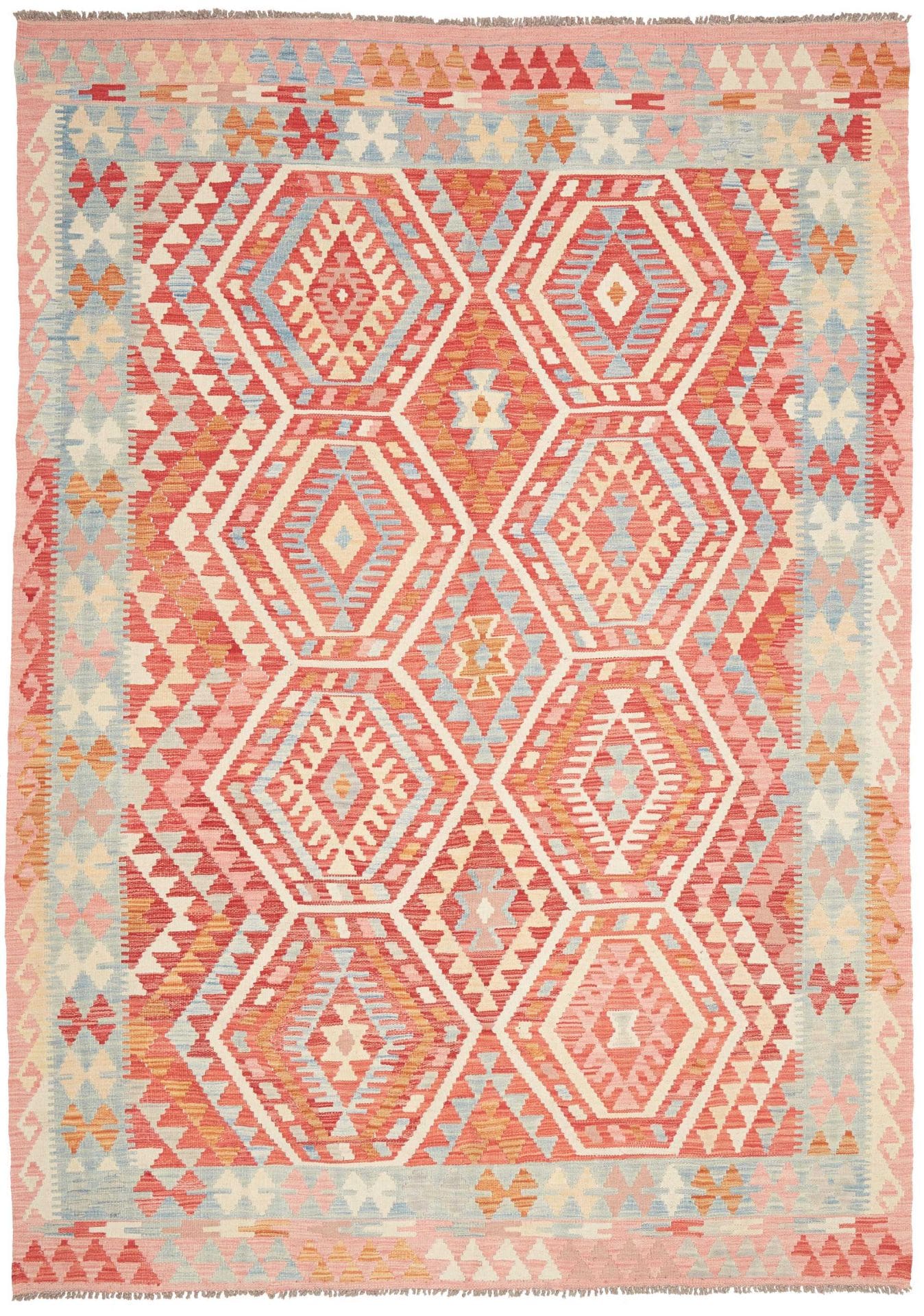 Orientteppich Kelim 199 x 288 cm Schurwolle handgewebt rustikal