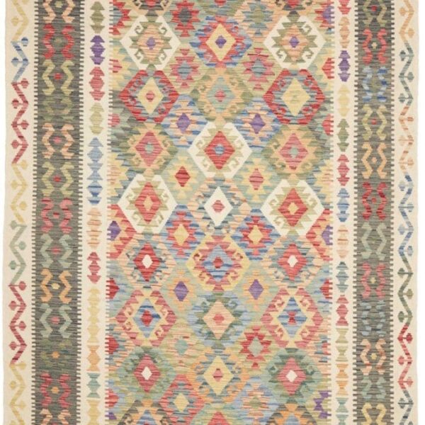 Orientteppich Kelim 201 x 301 cm Schurwolle handgewebt rustikal