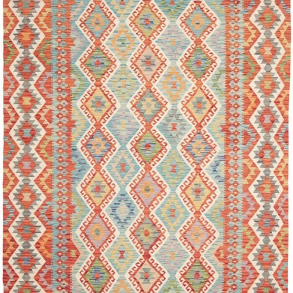 Orientteppich Kelim 204 x 297 cm Schurwolle handgewebt rustikal