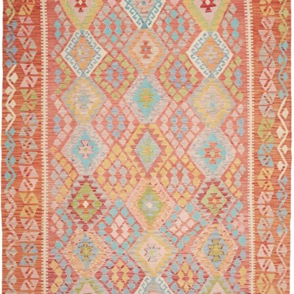 Orientteppich Kelim 205 x 287 cm Schurwolle handgewebt rustikal