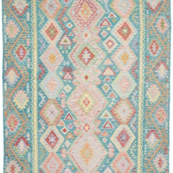 Orientteppich Kelim 206 x 291 cm Schurwolle handgewebt rustikal