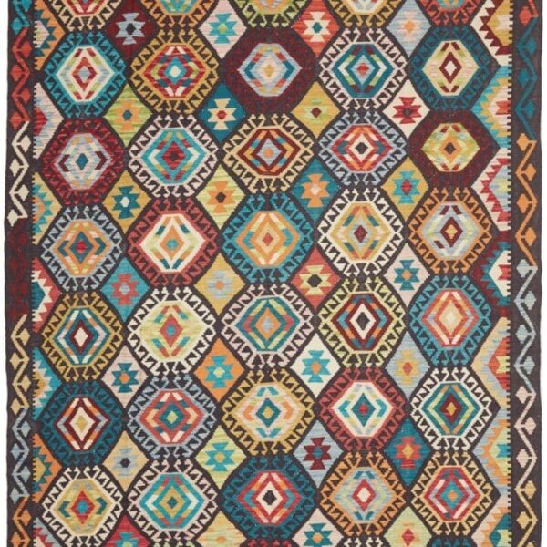 Orientteppich Kelim 206 x 296 cm Schurwolle handgewebt rustikal