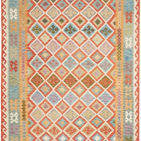 Orientteppich Kelim 206 x 297 cm Schurwolle handgewebt rustikal