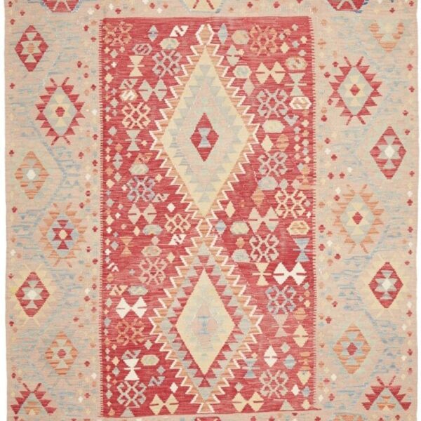 Orientteppich Kelim 207 x 281 cm Schurwolle handgewebt rustikal