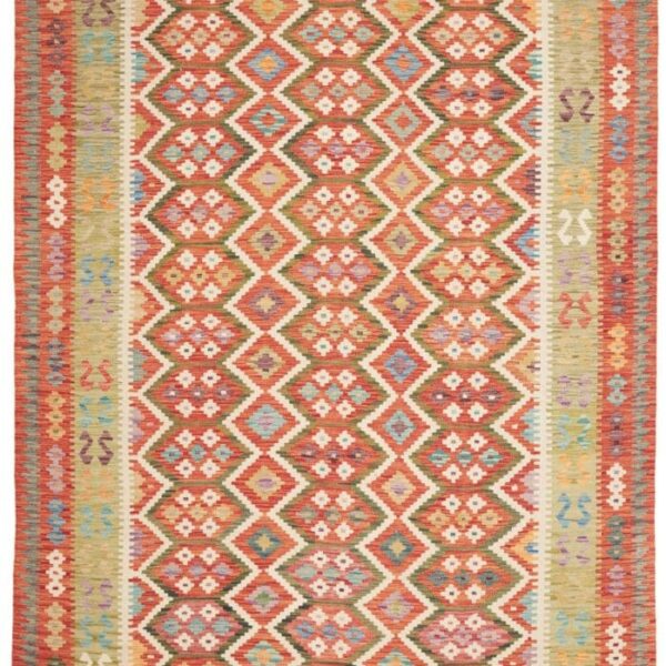Orientteppich Kelim 207 x 304 cm Schurwolle handgewebt rustikal